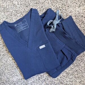 Figs Navy Blue Scrub Set